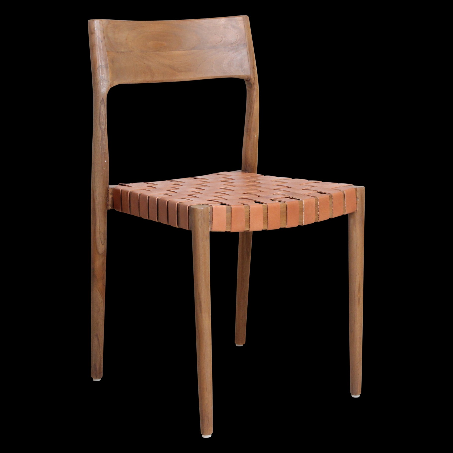 Raw Materials Freya Teak Eetkamerstoel Met Leer - Naturel (Set Van 2)