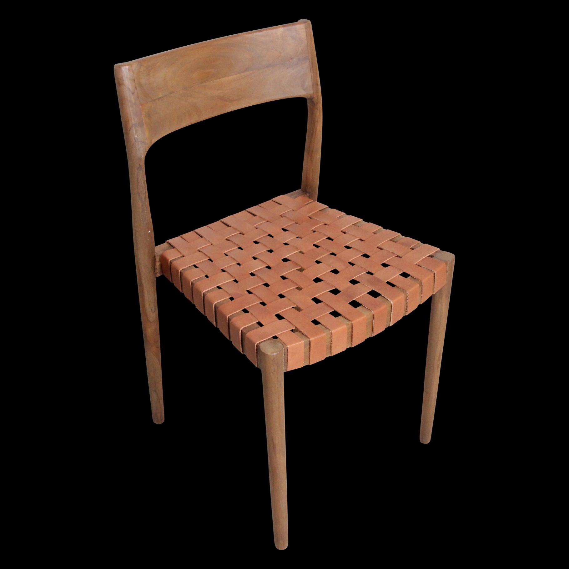 Raw Materials Freya Teak Eetkamerstoel Met Leer - Naturel (Set Van 2)