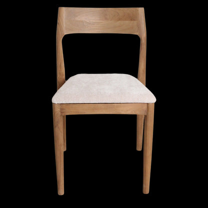 Raw Materials Freya Teak Houten Eetkamerstoel Crème