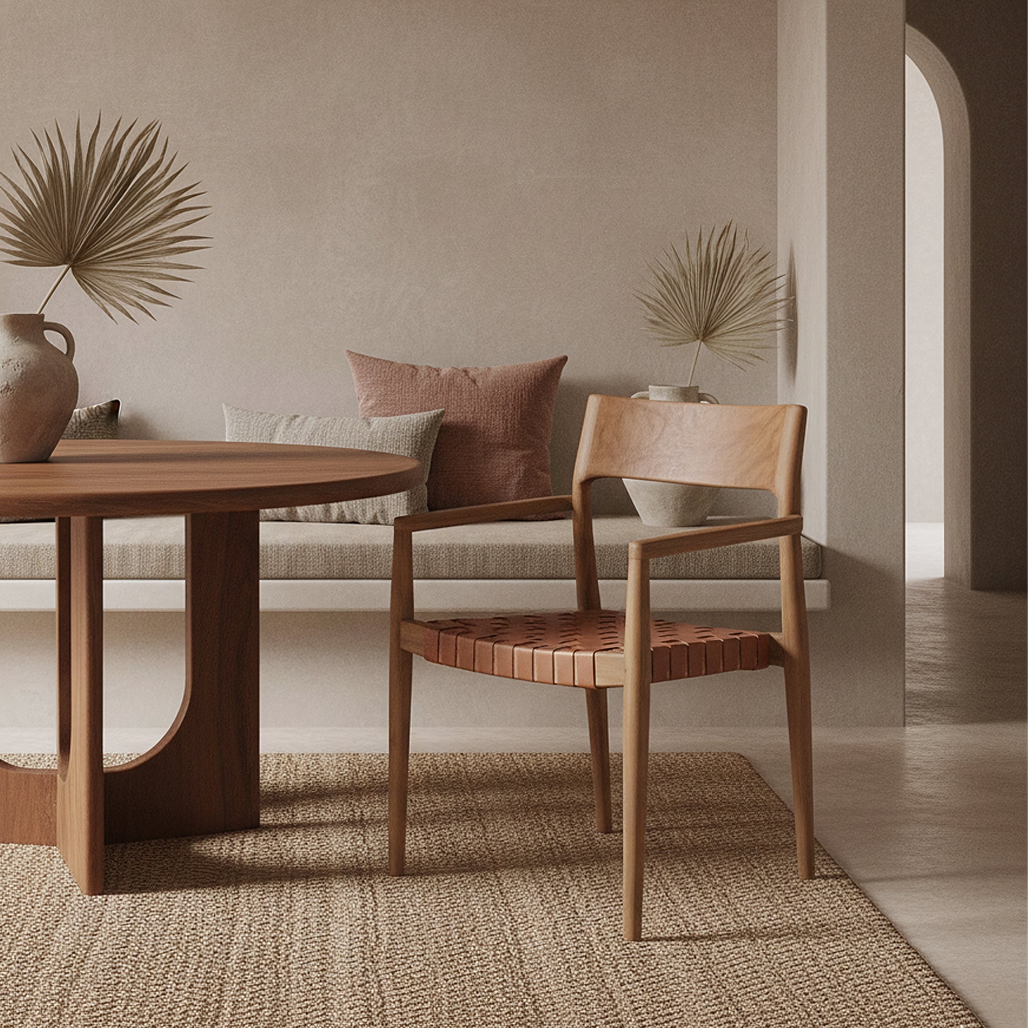 Raw Materials Freya Teak Eetkamerstoel Met Armleuning - Naturel (Set Van 2)