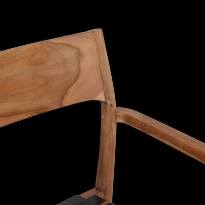 Raw Materials Freya Teak Eetkamerstoel Met Armleuning - Zwart (Set Van 2)