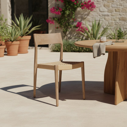 Raw Materials Freya Licht Teakhouten Tuinstoel - Naturel (Set Van 2)