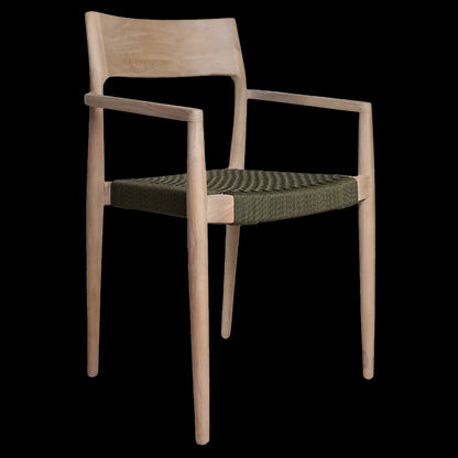 Raw Materials Freya Licht Teakhouten Tuinstoel Met Armleuning - Groen (Set Van 2)