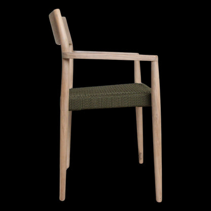 Raw Materials Freya Licht Teakhouten Tuinstoel Met Armleuning - Groen (Set Van 2)