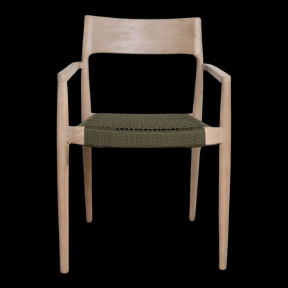 Raw Materials Freya Licht Teakhouten Tuinstoel Met Armleuning - Groen (Set Van 2)