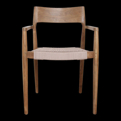 Raw Materials Freya Donker Teakhouten Tuinstoel Met Armleuning - Naturel (Set Van 2)