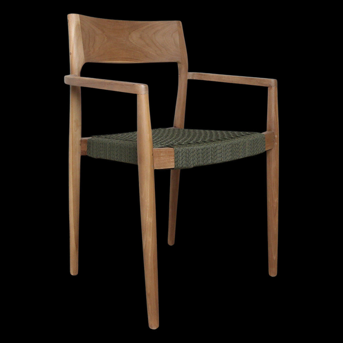 Raw Materials Freya Donker Teakhouten Tuinstoel Met Armleuning - Groen (Set Van 2)