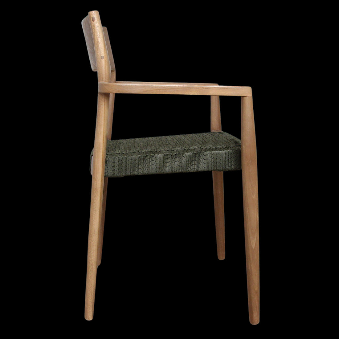 Raw Materials Freya Donker Teakhouten Tuinstoel Met Armleuning - Groen (Set Van 2)