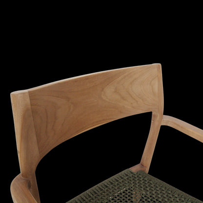 Raw Materials Freya Donker Teakhouten Tuinstoel Met Armleuning - Groen (Set Van 2)