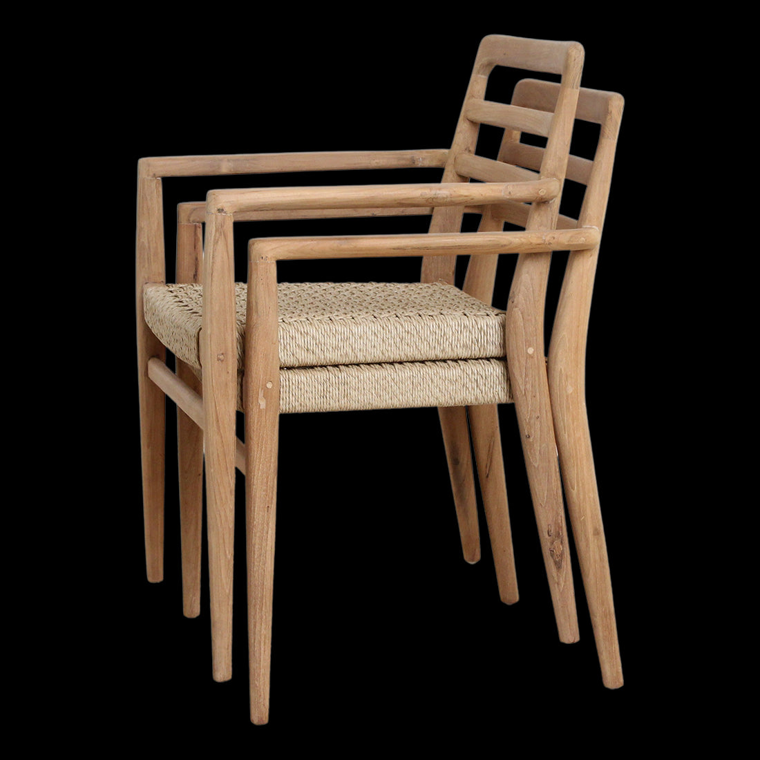 Raw Materials Verano Teak Tuinstoel Met Armleuning - Naturel (Set Van 2)