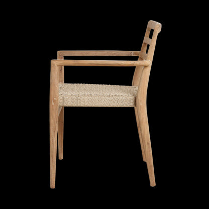 Raw Materials Verano Teak Tuinstoel Met Armleuning - Naturel (Set Van 2)