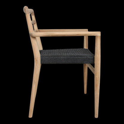 Raw Materials Verano Teak Tuinstoel Met Armleuning - Zwart (Set Van 2)