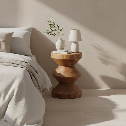 Raw Materials Teakhouten Bijzettafel Rizo Naturel Bruin