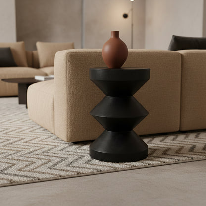 Raw Materials Teakhouten Bijzettafel Rizo Zwart