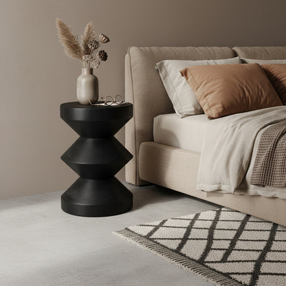Raw Materials Teakhouten Bijzettafel Rizo Zwart