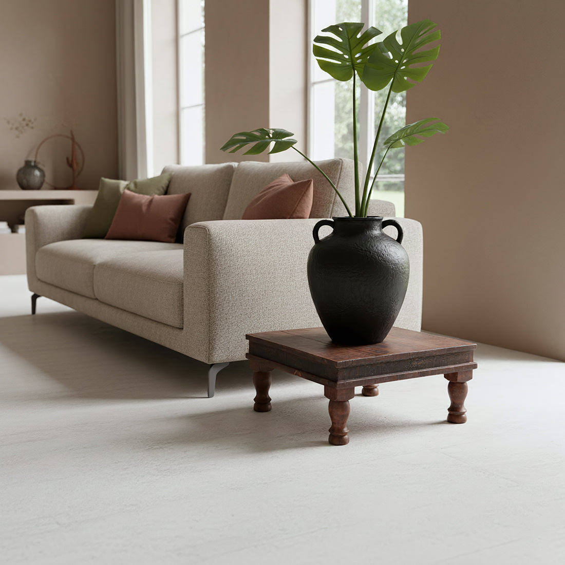 Raw Materials Bijzettafel Factory Bajot 33x33cm Gerecycled Hout