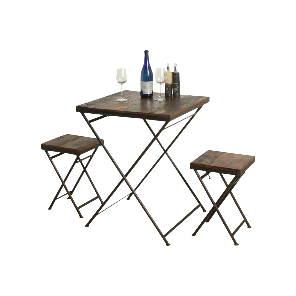 Raw Materials Inklapbare Eettafel Factory 60x60cm Gerecycled Hout