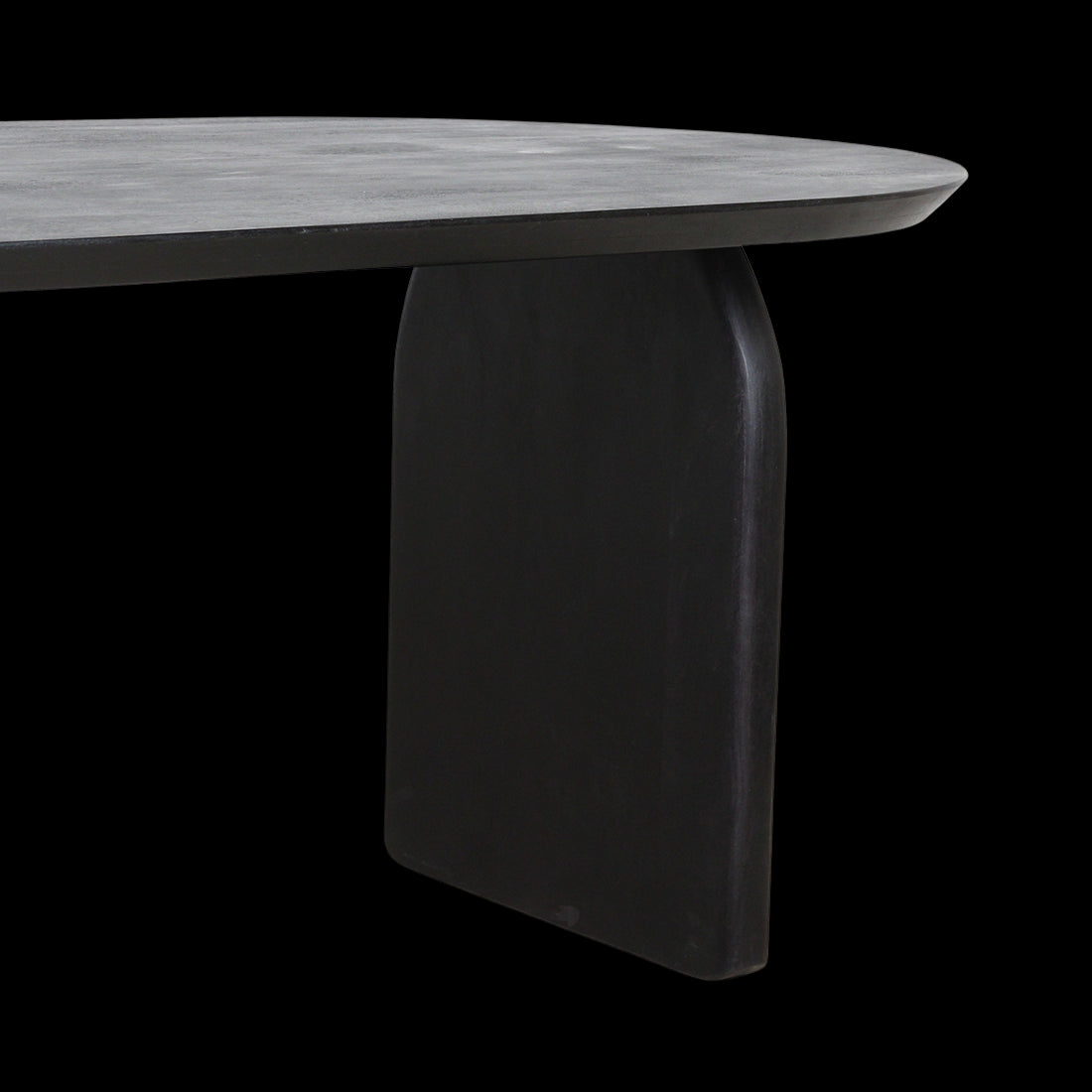 Raw Materials Eettafel Mangohout Zwart 200x90cm Mix Onderstel