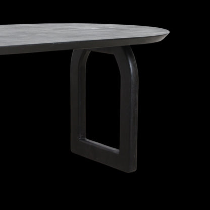 Raw Materials Eettafel Mangohout Zwart 200x90cm Mix Onderstel