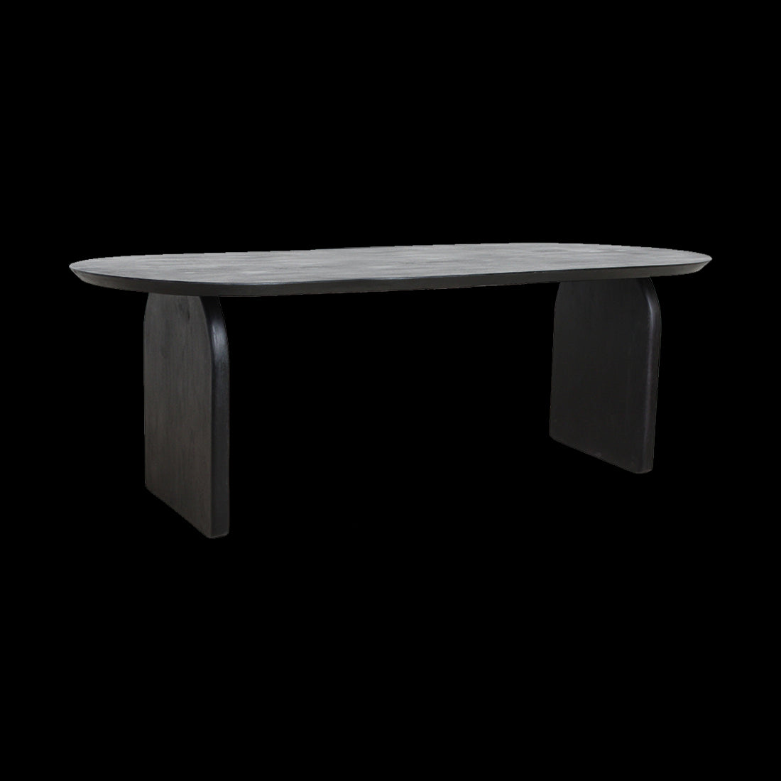 Raw Materials Eettafel Mangohout Zwart 200x90cm Gesloten Onderstel