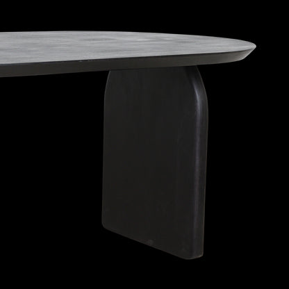 Raw Materials Eettafel Mangohout Zwart 200x90cm Gesloten Onderstel