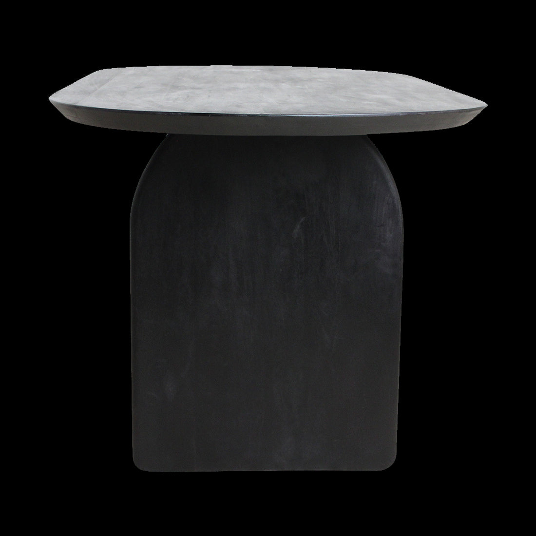 Raw Materials Bullnose Eettafel Mangohout Zwart 240x90cm Mix Onderstel