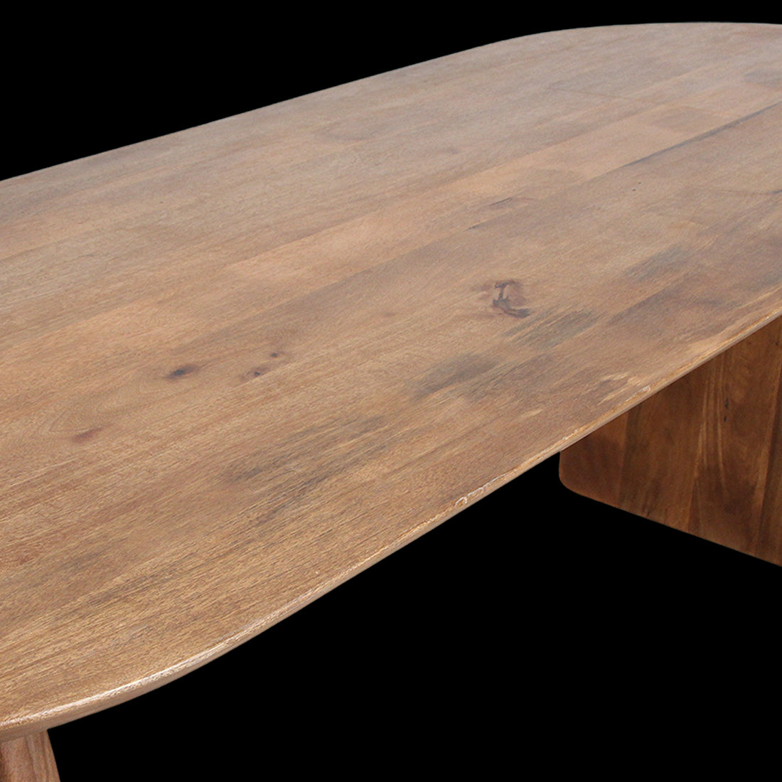 Raw Materials Eettafel Bullnose Ovaal Mangohout Bruin 200x90cm Gesloten Onderstel