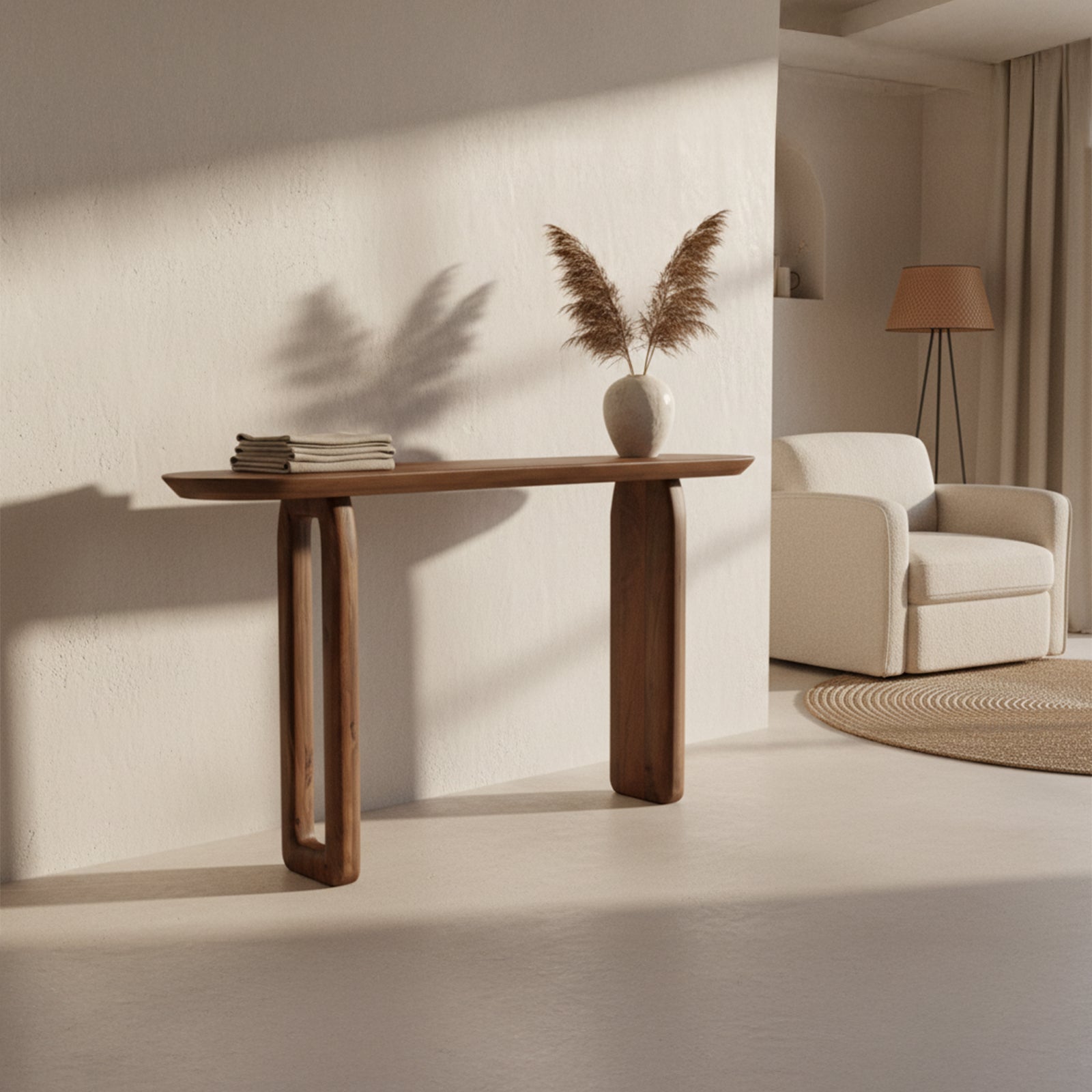 Raw Materials Wandtafel Bullnose 140x35cm Mangohout Bruin