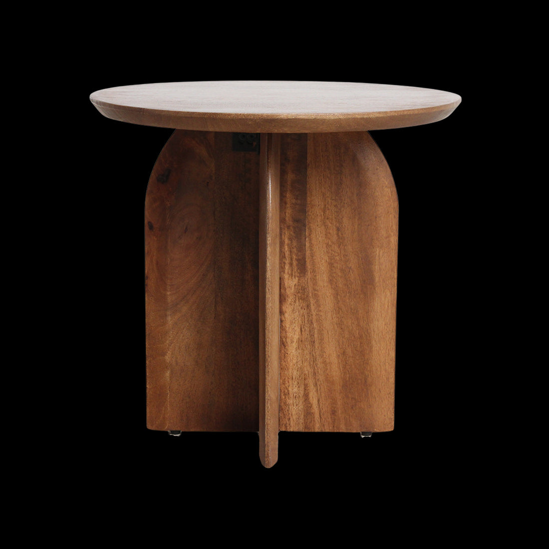 Raw Materials Bullnose Mangohouten Bijzettafel Cross Ø 50 Cm
