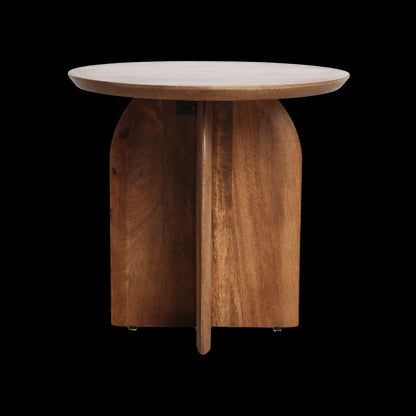 Raw Materials Bullnose Mangohouten Bijzettafel Cross Ø 50 Cm
