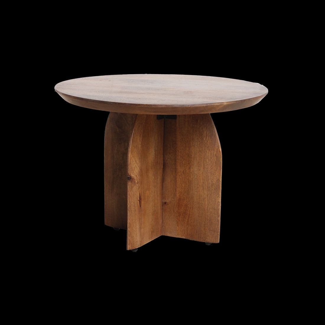 Raw Materials Bullnose Mangohouten Bijzettafel Cross Ø 55 Cm