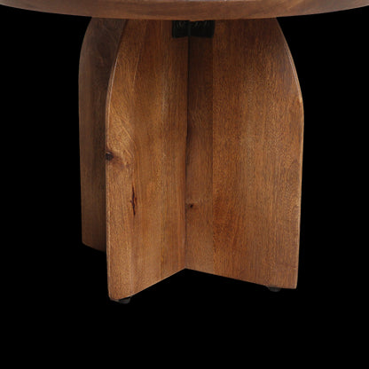 Raw Materials Bullnose Mangohouten Bijzettafel Cross Ø 55 Cm