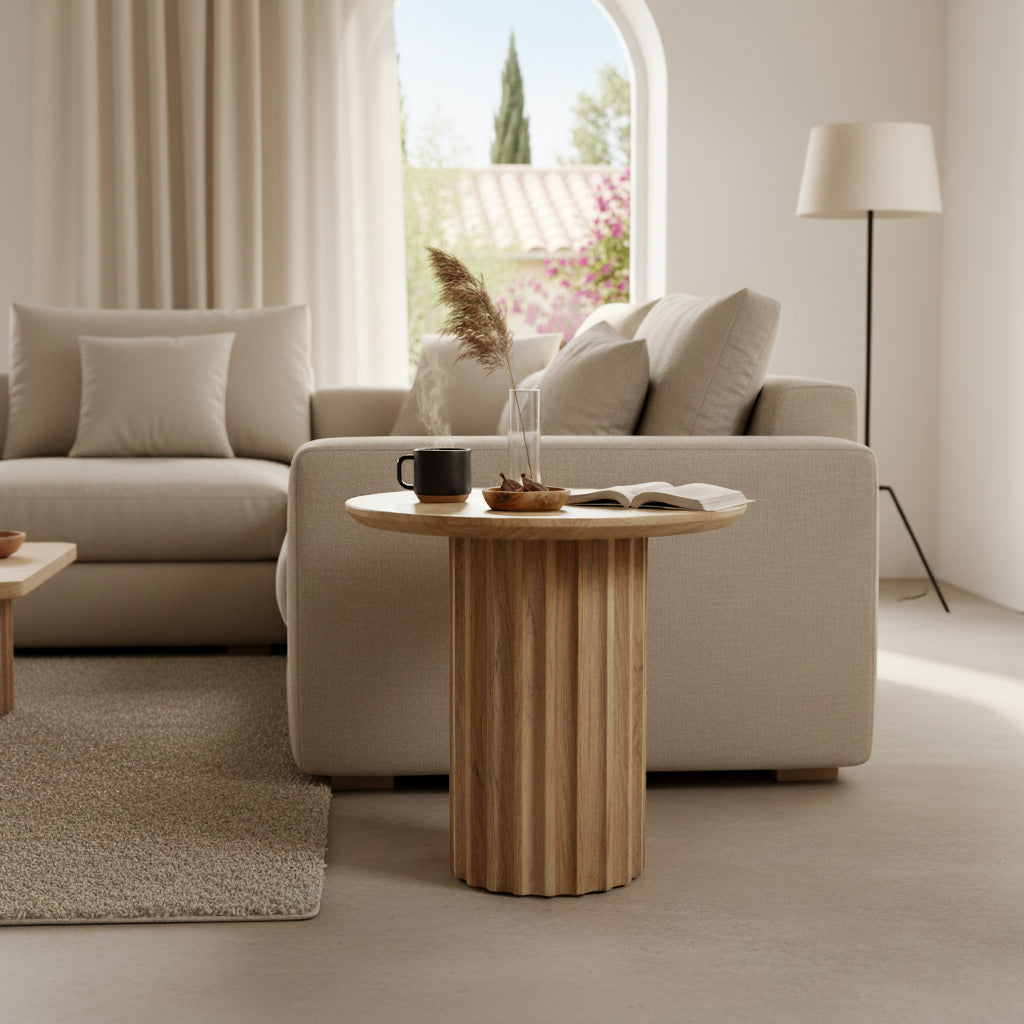 Raw Materials Bullnose Bijzettafel Omgekeerd Naturel Ø 50 Cm