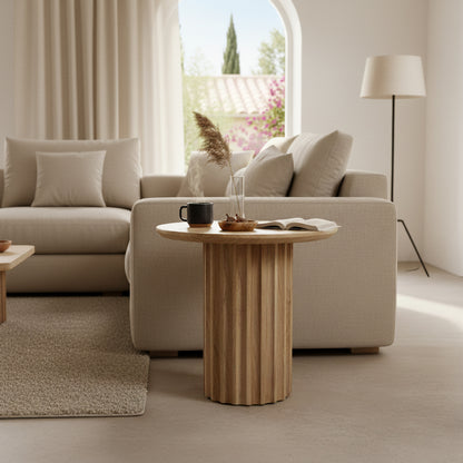 Raw Materials Bullnose Bijzettafel Omgekeerd Naturel Ø 50 Cm