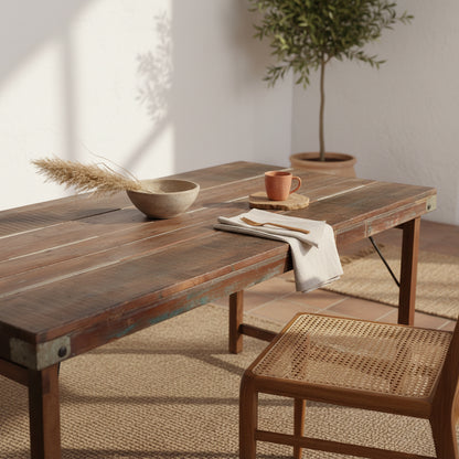 Raw Materials Eettafel Vintage Inklapbaar 165x75cm Gerecycled Hout