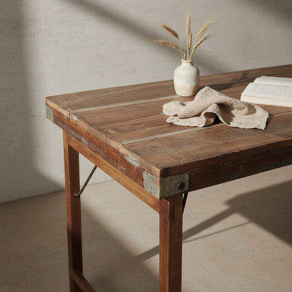 Raw Materials Inklapbare Vintage Eettafel Xl - Gerecycled Hout - 190x80cm