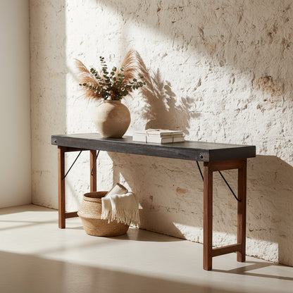 Raw Materials Inklapbare Wandtafel Zwart - 170x40cm