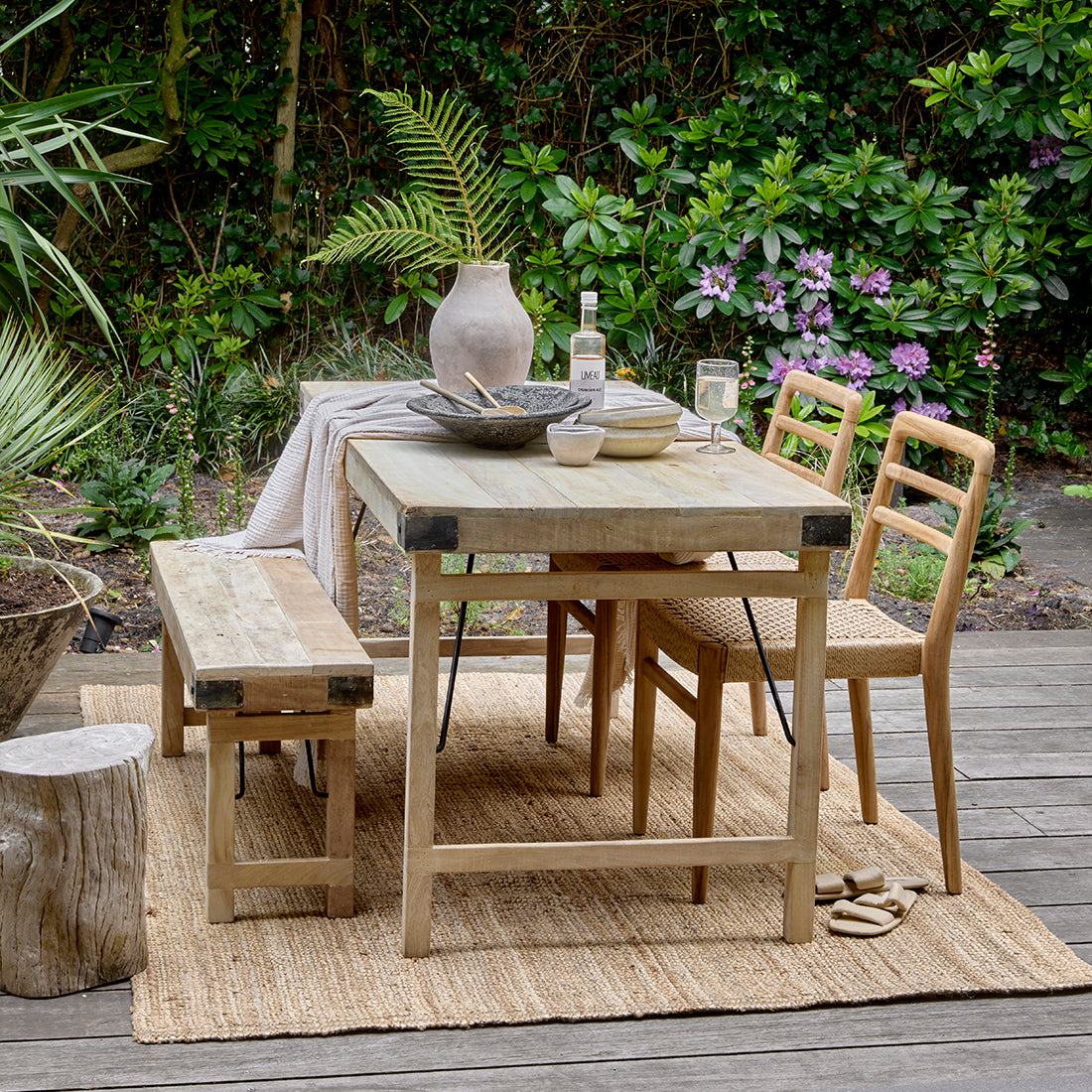 Raw Materials Limewash Opklapbare Eettafel - 165x75cm