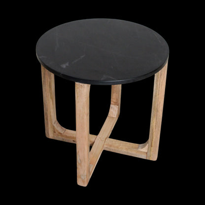 Raw Materials Marmeren Bijzettafel Mangohout - Zwart