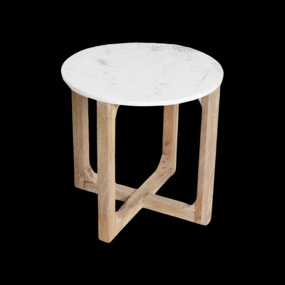 Raw Materials Marmeren Bijzettafel Rond - Wit