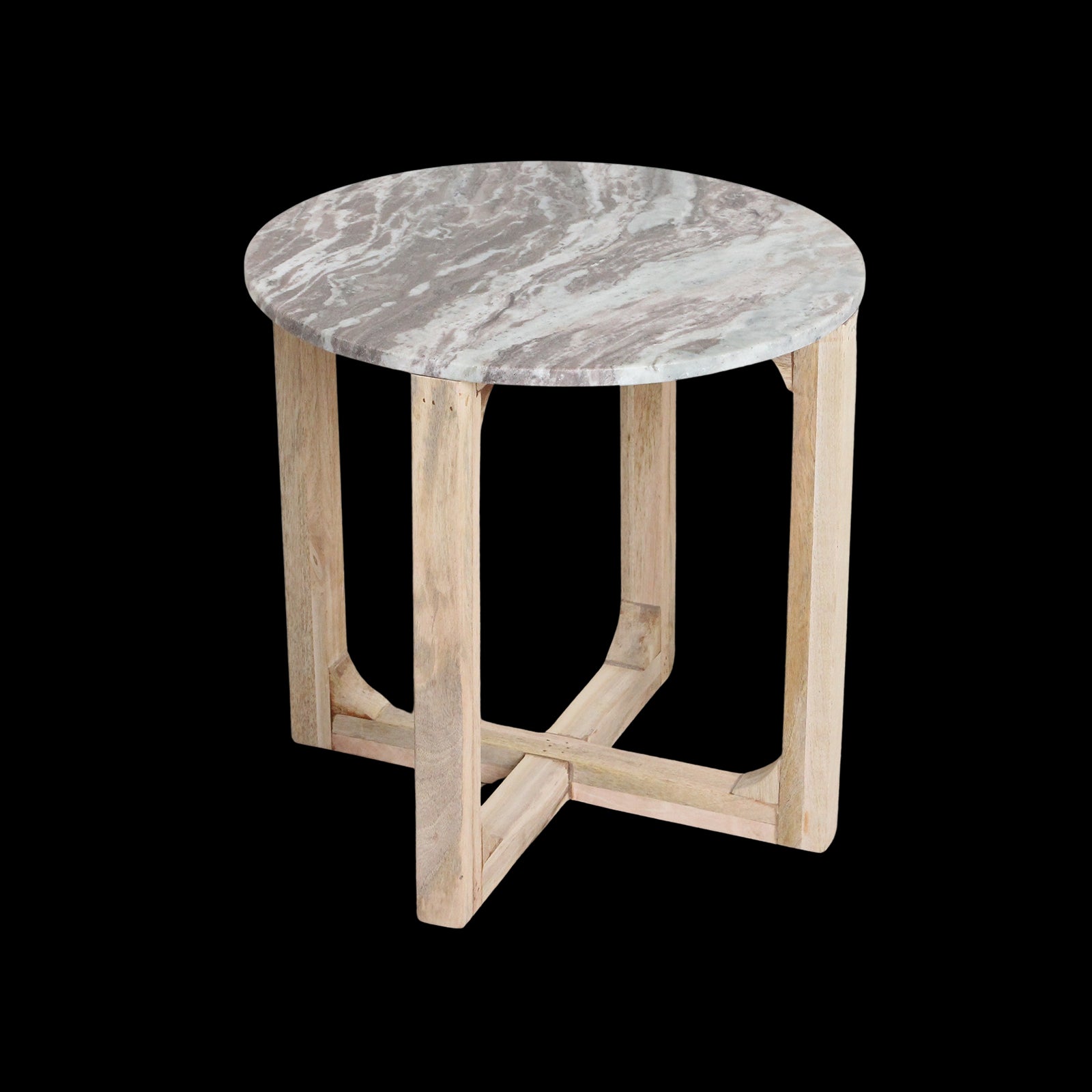 Raw Materials Marmeren Bijzettafel Rond - Bruin Wit