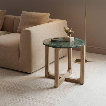 Raw Materials Marmeren Bijzettafel Rond - Groen