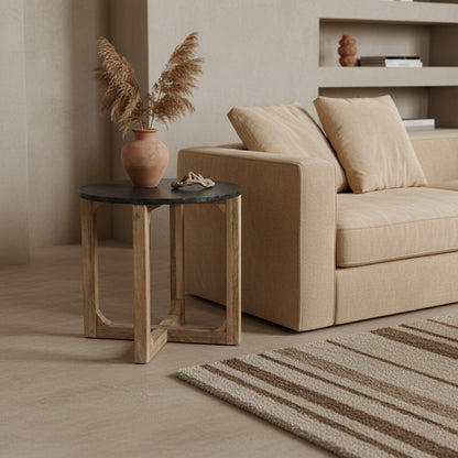 Raw Materials Marmeren Bijzettafel Rond - Groen