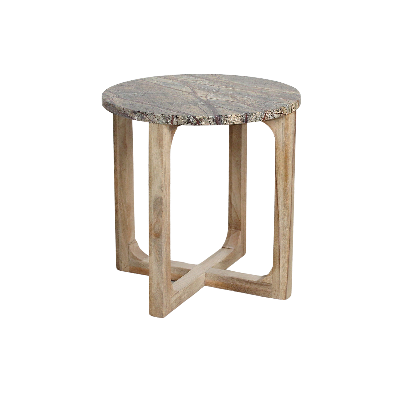 Raw Materials Bijzettafel Bizar Rond 50cm Marmer Bruin