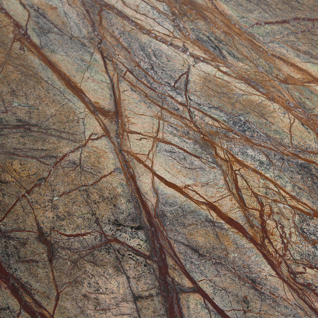 Raw Materials Bijzettafel Bizar Rond 50cm Marmer Bruin