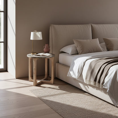 Raw Materials Bijzettafel Bizar Rond 50cm Marmer Bruin