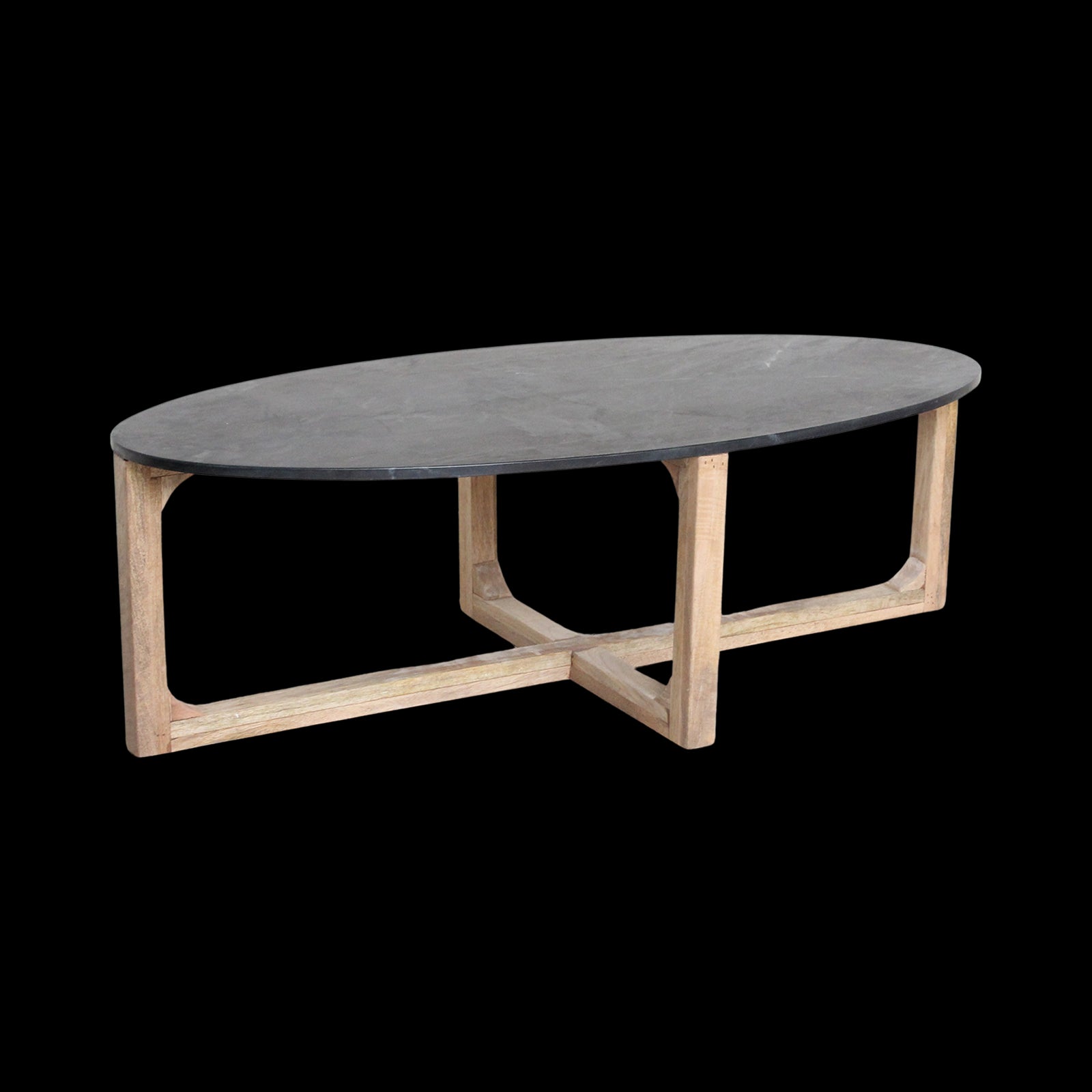 Raw Materials Ovale Marmeren Salontafel Zwart 120x60cm