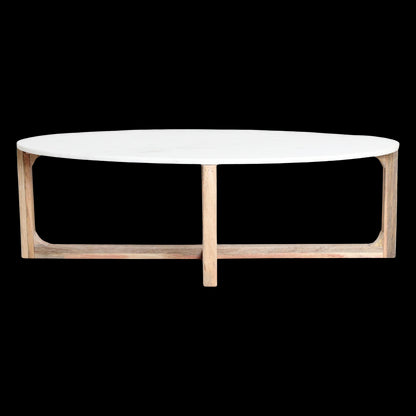 Raw Materials Ovale Marmeren Salontafel - Wit 120x60cm