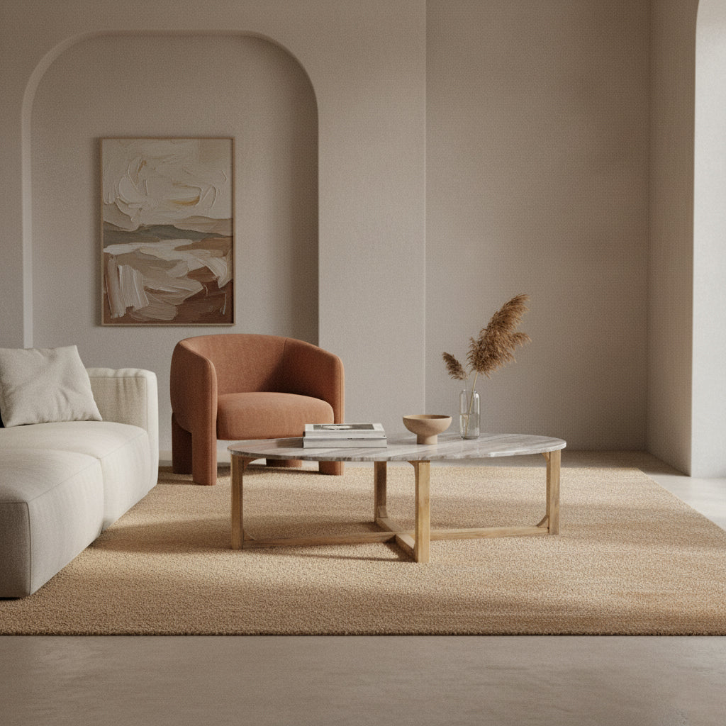 Raw Materials Ovale Marmeren Salontafel Fantasy Bruin 120x60cm