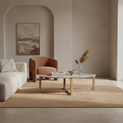 Raw Materials Ovale Marmeren Salontafel Fantasy Bruin 120x60cm